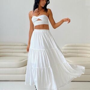 Princess Polly White Maxi Skirt set